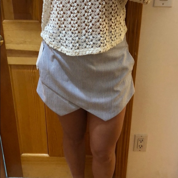 Design Lab blue striped shorts. - Picture 2 of 4